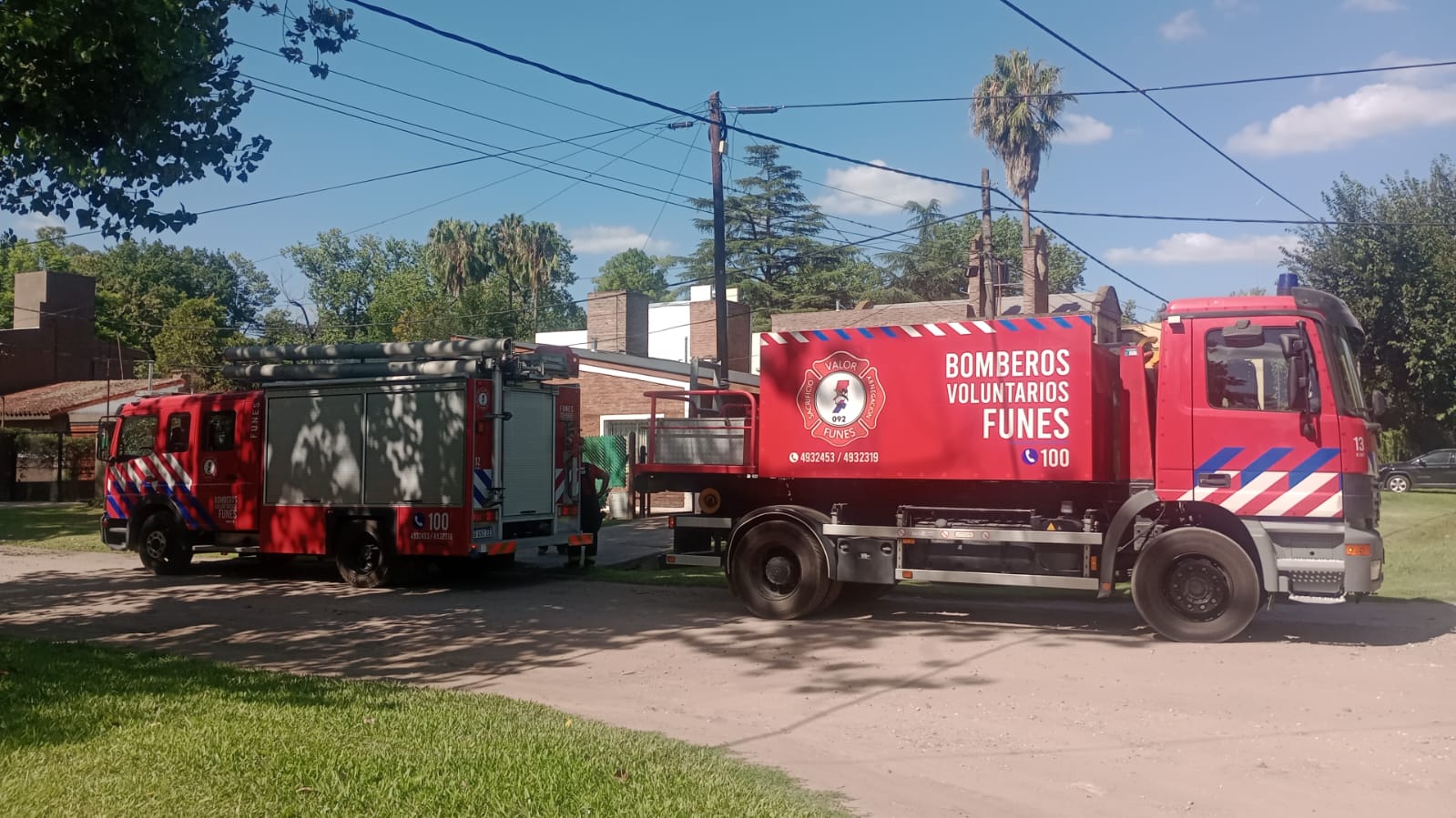 Funes: dos principios de incendio requirieron la intervención de Bomberos este jueves